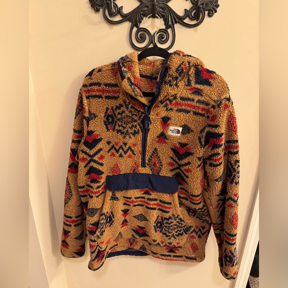 Men’s North Face fleece hoodie sz large